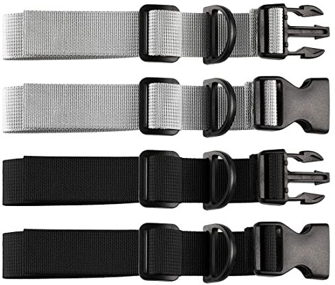 2 Stück Verstellbarer Brustgurt für Rucksack Schultasche, Verstellbarer Rucksack Heavy Duty Schultergurte Nylon Brustgurt mit Schnalle für Schulranzen Joggen und Wandern(Schwarz und silber)