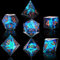 SIQUK 7 Stück Polyedrische Würfel Set 7 Polyedrische Würfel D4 D6 D8 D10 D12 D20 D% Spielwürfel für Dungeons and Dragons DND RPG MTG, Schwarz & Blau