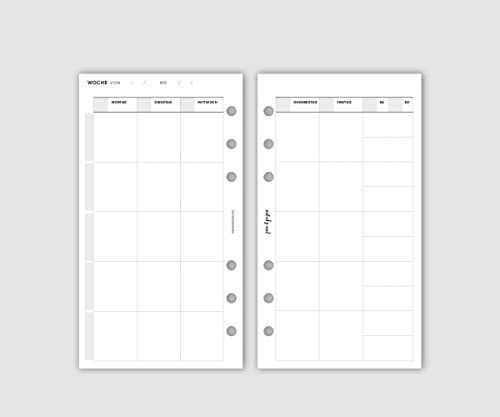 pen & pages® Kalender undatiert - Personal - 6 Löcher - A6 Organizer, Kalendereinlagen, Wochenkalender, Terminkalender, 9,5 x 17,1 cm (Family)