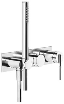 Gessi Ingranaggio Fertigmontageset Einhebelmischer Dusche/Wanne, eckige Platte für Unterputz-Körper, 63543, Farbe: Bronze Antik