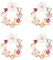 Tadipri 2 Paare Gold Ohrstecker, Verhindern Allergien Zircon Frauen-Bolzen-Ohrringe, Mit Hübscher Schmetterling Bunte Blumen Perle, Für Partei, Hochzeiten, Verlobungen