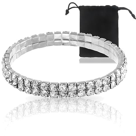 SJBAUTYO 2 Pièces Bracelet de Cheville en Diamant Scintillant pour Femme,Bracelets de Cheville de Bijoux de pied de Charme D'argent de Cristal Élastique,Bracelets de Cheville de Mariée pour des Filles