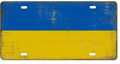 Yelolyio Ukraine-Kennzeichen für die Vorderseite des Autos, Größe 15,2 x 30,5 cm, rostfrei, Vintage-Flagge, Metall-Kennzeichen, Aluminium, Neuheit, Nummernschild, Auto-Tags, Geschenk für neues Auto
