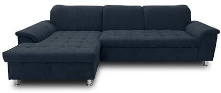 DOMO. collection Ecksofa Franzi, Sofa mit Rückenfunktion, Couch in L-Form, Eckcouch, Polsterecke 279 x 170 x 81 cm (BxTxH), dunkelblau