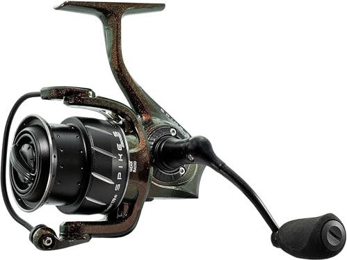Abu Garcia Spinnrolle, Spike S Spinnrollen, Raubfischangeln, Süßwasserangler, Barsch, Hecht, Zander, Schwarz, 6,2:1 Übersetzung, robust & leicht, 7+1 Lager, 4000SH