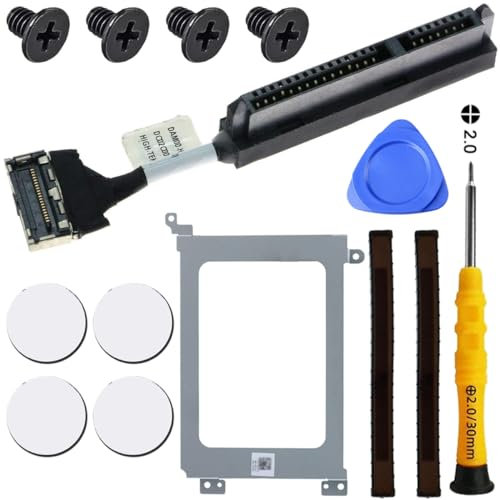 ZHUROUPU 14 Stück SATA Festplattenkabel HDD Stecker für Dell XPS 15 9550 9560 9570 Precision 5510 5520 5530 (schwarz) Inkl. Demontagewerkzeugsatz Schraubendreher