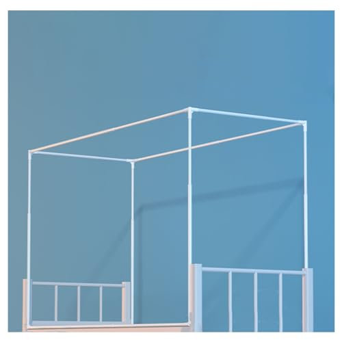 Atkits Twin Etagenbett-Zelt, 4 Eckpfosten, Bett-Himmelrahmen, Pfostenstangen, Modernes Weiß, Schmiedeeisen, Lackiert, Twin, Doppelstockbett-Zelt, Baldachin-Etagenbett-Zelt