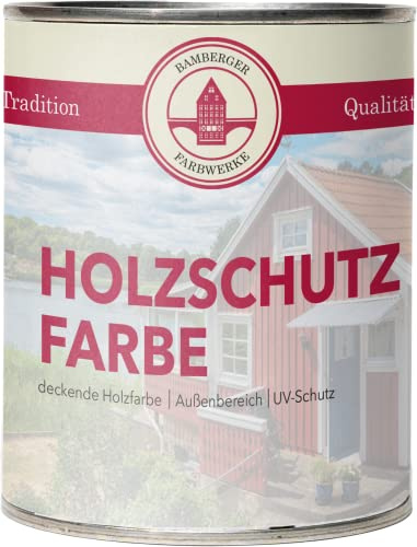 Bamberger Farbwerke Holzschutzfarbe für Außen matt 750ml (Anthrazitgrau) | Matte Wetterschutzfarbe und Holzfarbe für Zaun, Gartenhaus, Carport und Gartenmöbel – wetterbeständig und UV-stabil