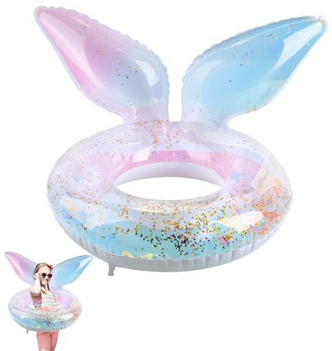 Schwimmring Kinder, Meerjungfrau Schwimmreifen Kinder Schwimmflügel, Glitzer Auslaufsicherer Schwimmhilfe für Kinder 4-9 Jahre(farbig)