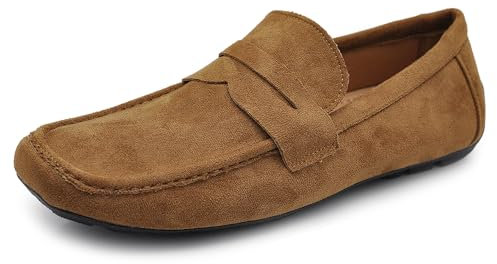 IF Mode Chaussures Mocassins Slip On Loafers Doux Homme Suède Synthétique Cuir Suède 2Y219, 219 Camel, 43 EU