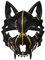 keland Masque Squelette Loup Masque Animal Masque Japonais Masque Loup garou Masque Deguisement (A-Noir)