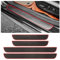 4PCS Seuil de Porte Adhesif pour Protection Portiere Voiture,Protege Portiere Voiture Anti-rayures,Protection Seuil de Porte Voiture,Étanches Universelles Accessoires Voiture (Noir/Rouge, Largeur 6CM)