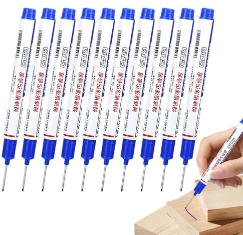 Long Tip Marker, Building Pens | Machinist Waterproof Tools | Construction Paint Markers 10 Pieces Metal Marking Pen Metal Markers for Prof Marking