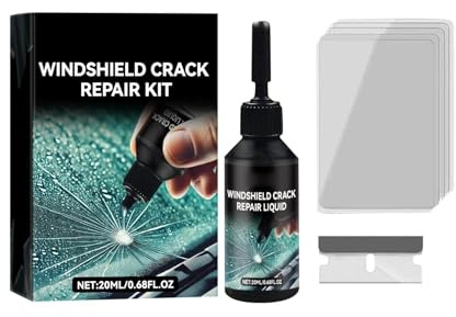 Windschutzscheibe Reparaturset, Verbesserter Glas Reparatur Flüssigkeit mit, Glas Reparatur Set zur Reparatur von Kratzern, Löchern, Spinnennetzen, Rissen und Sternförmigen Rissen (20ml)