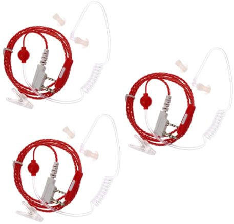 Artibetter 3 STK - -Kabel Kostenloser Air-Tube-Kopfhörer Geräuschisolierend Funkkopfhörer Mono- Ohrstöpsel Headset EIN Ohrhörer Anti-Strahlung- Kristalldraht rot