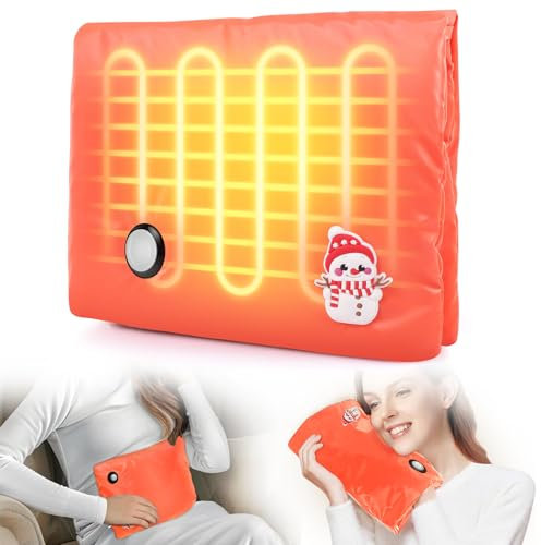 Bolsa de Agua Caliente Electrica, Calentadores de Manos Portátiles Recargable Termostático, 65 ℃ Temperatura Constante Botella de Agua Caliente Grafeno Sin Agua para Caza,Camping,Exterior,Viaje