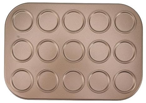 Jwthee Muffin Top Pan, Carbon Steel Baking Pan Nonstick Whoopie Pie Pan Yorkshire Pudding Pan for Pansuffin, Moon Pie, Cookies Bakeware for Eggs, Cornbread, Small Cakes, Drop Cookies (15 Hole)