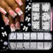 GZMAYUEN 3D Bijoux pour nail art, nœud et des perles plates, Charmes blancs d'art d'ongle d'arc d'ongle, Demi perles blanches pour bijoux d'ongles, accessoires de bricolage