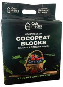 280 Litres 4 x 70 Litres Organic Coco Coir Compost Blocks/Bricks | Natural Peat-Free Growing Medium/Potting Soil