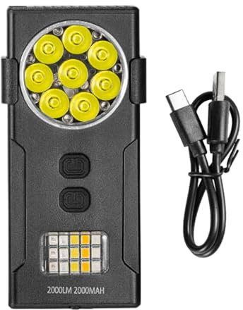 Fuentes De Doble Luz Linterna De Bolsillo Con Clip, Luz Magnética Portátil, Lámpara De Trabajo LED Recargable, Base Portátil, Base Magnética, 1.57x0.98x2.95 Pulgadas Para Senderismo, Ciclismo, Campame