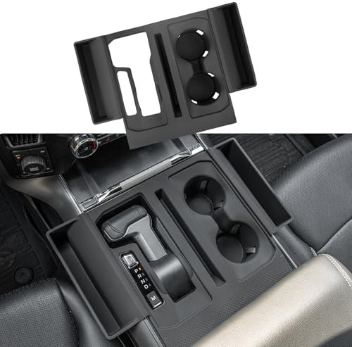Maxzina Gear Shift Panel Tray Compatible with 2021-2025 Ford F150 Center Console Storage Gear Shifter Organizer with Cup Holder Insert for 2024 F-150 Accessories (40/Console/40 with Shift Knob ONLY)