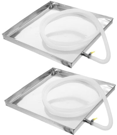 KONTONTY 2 juegos Recogedor de Agua para Aire Acondicionado de Bandejas de Drenaje Exterior Diseño Acolchado para Filtraciones Compatible con Múltiples y Instalación
