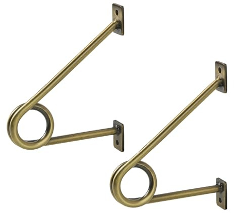 SOTECH Rundstabhalterung 120 x 150 x 20 mm Antik Gold galvanisiert | für Garderobenstangen bis Ø 30 mm Garderobe Küchenreling uvm.