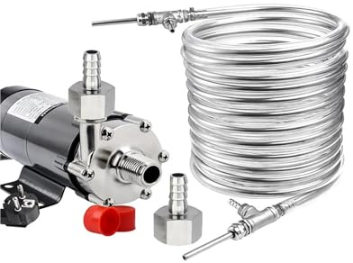 Scambiatore di calore, Pompa Magnetica 15R E Scambiatore Di Calore For Mosto In Acciaio Inossidabile, Refriratore For Mosto Controcorrente 9,52 * 0,5 * 10M, Pompa A Trascinamento Magnetico