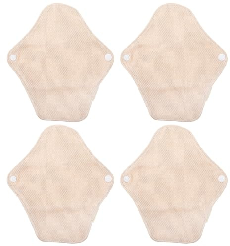 Adorainbow 4 Pièces Serviettes Hygiéniques en Coton Lavables pour Femmes, Coussinets Confortables de 180mm, Sûrs et Faciles à Porter, Voyage Famille