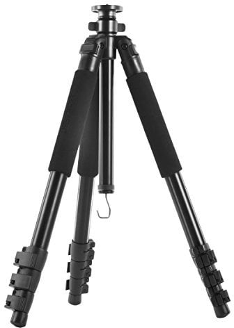 Walimex Pro FT-667T Pro - Foto Stativ extrem stabil, Höhe 34-173 cm, max. Traglast 10 kg, 4 Beinsegmente 32, 28, 24, 20 mm, 3 Schaumstoffgriffe, Libelle und Kompaß, mit Tasche