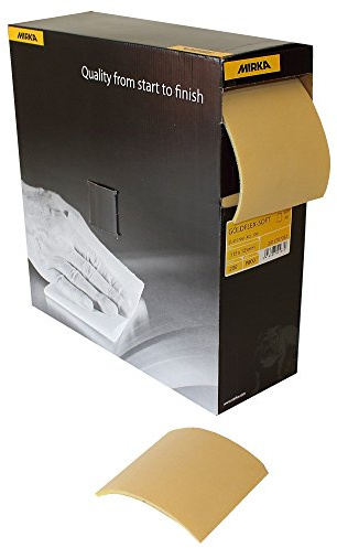 Mirka 2912707081 Goldflex Soft Sanding Sheet - 115 x 125mm Grip - P800 Grit - Grain: Aluminium Oxide - Bonding: Resin Over Resin - Backing: A-latex paper, PE foam - Gold - Pack contains 200 pieces