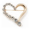 Collier plaqué or Open Cristal Broche 'Cœur' – Longueur 4 cm