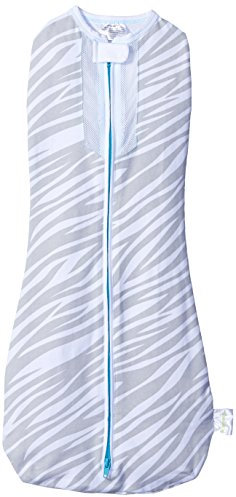 Woombie 66 cm Air Swaddle (grau Zebra/türkis Trim)