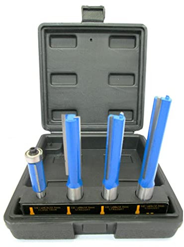 Dapetz ® 4Pc TCT Kitchen Router Bit Set Kit Cutter Tool Laminate Worktop Striaght Flush Bottom Bearing Come in a Handy Case