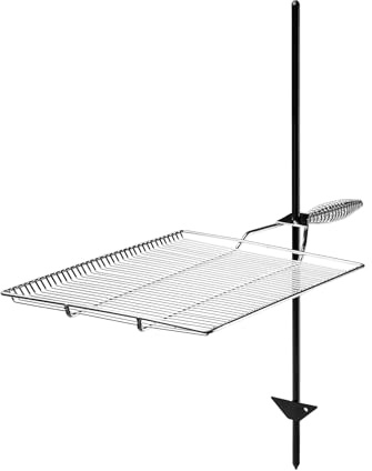 Stromberg Carlson Campfire Grill Grate – Stake & Grill for Outdoor Cooking with Nylon Bag, Fire Pit Accessories, Campfire Cooking Equipment, Portable Equipment, RV Use - 36 Long Stake, 15x22