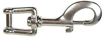 KAMERO Edelstahl V4A, Wirbelkarabiner, 90mm Länge, mit Innensechskant zu öffnen, rostfrei