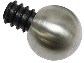 Gardinia Endstück für Gardinenstangen und Vorhangstangen mit Ø 12 mm, 1 Stück, New York Kugel, Metall