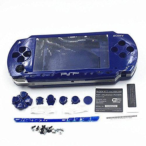 Carcasa con botones y destornilladores para PSP 1000 1001 (azul)