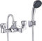 Hapilife Bathroom Bath Taps with Shower Attachment Mixers Chrome Brass Bath Tub Shower Mixer Tap with Dual Lever, Bathtub Mixer Tap 2 Hole with Handheld