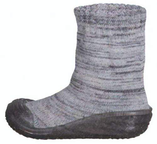 Playshoes Unisex-Kinder Socke gestrickt Hohe Hausschuhe, Grau (Grau 33), 24/25 EU, 202101