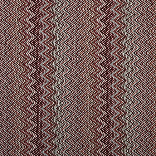 Kt KILOtela - Polsterstoff - Dekostoff - Gobelin Jacquard - 280 cm Breite - Meterware ab 0,5 m - Preis Gilt für 0,5 m | Zickzack - Granat, blau, braun