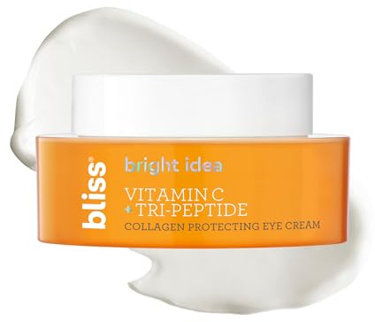 Bliss Bright Idea Vitamin C Eye Cream - Brighten & Hydrate Anti-Aging Treatment, Reduces Fine Lines, Boosts Collagen & Firms, 3-O-Ethyl Ascorbic Acid, Tri-Peptide & Licorice Root, 0.5fl oz