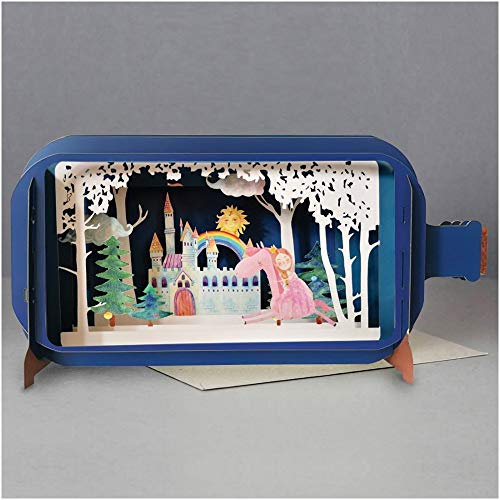 Message in A Bottle 3D Pop Up Greeting Card - Unicorn & Castle