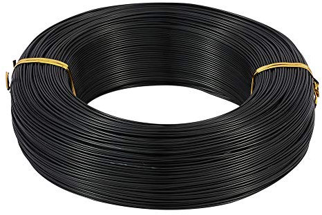 Alambre de aluminio negro de 1 mm de Cheriswelry, de 200 m, alambre de metal doblable, para hacer joyas, muñecas, esqueleto
