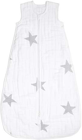 aden + anais™ Schlafsack für die Übergangszeit, 4 Lagen aus 100% Baumwoll-Musselin, tragbare Decke für Mädchen & Jungen, atmungsaktiver Schlafsack für Babys, 1,5 TOG, 0-6 Monate, Twinkle