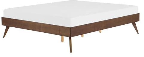 Bett mit hohen Beinen Lattenrost 140 x 200 cm Holzoptik dunkle Esche Berric