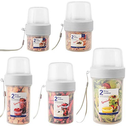 Joghurtbecher, Praktischer Salatbecher Müslibecher, Reisebecher, Lunchbox, to go Becher Geeignet für Tiefkühler, Mikrowelle und Spülmaschine (4er, 150+150ml/150+ 330ml/310+360ml/310+560ml/310+760ml)