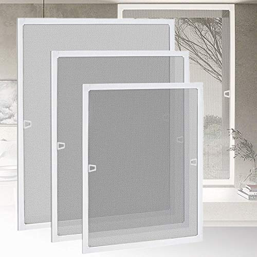 HENGMEI Mosquitera para Ventana 80 x 100cm con Marco de Aluminio para Protección contra Insectos, Marco blanco