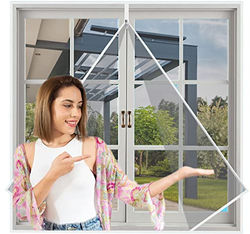 Pandahat Fliegengitter für Dachfenster 100x140cm Individuell zuschneidbar Fenstergitter entfernen Fenster, Weiß