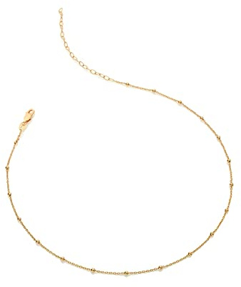 Hot Diamonds x Golden Edit Sterling Silver Gold Plated Embrace Beaded Cable Chain - 32-39cm